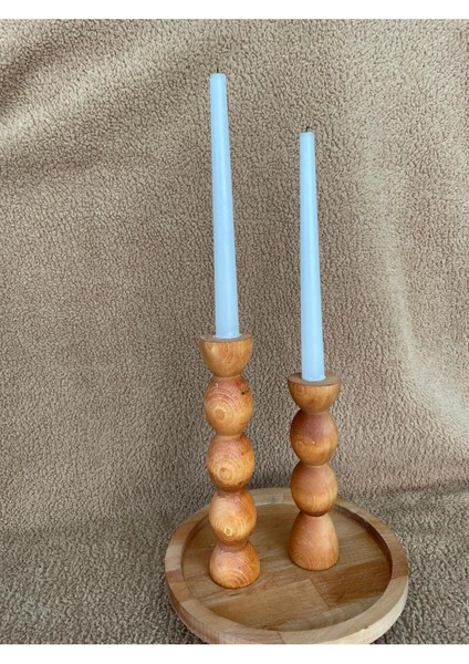 Doğal Kayın Ağacıyla Rustik Ahşap Şamdan Mumluk, Şık ve Sıcak Atmosfer Için. fiyatları