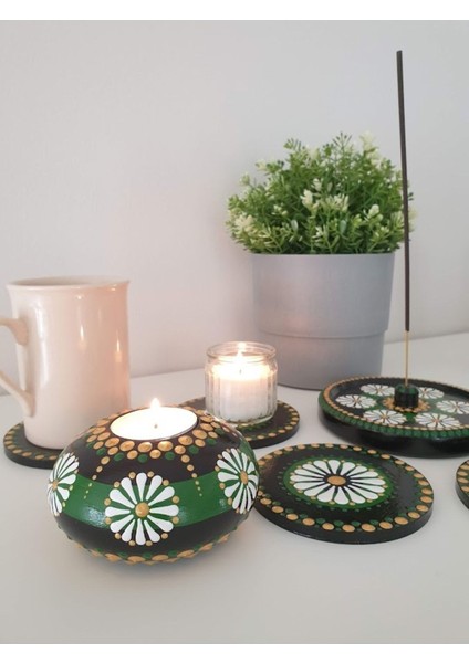 Yeşil Tealight Mumluk, Şık ve Doğal Dekoratif Aksesuar fiyatları