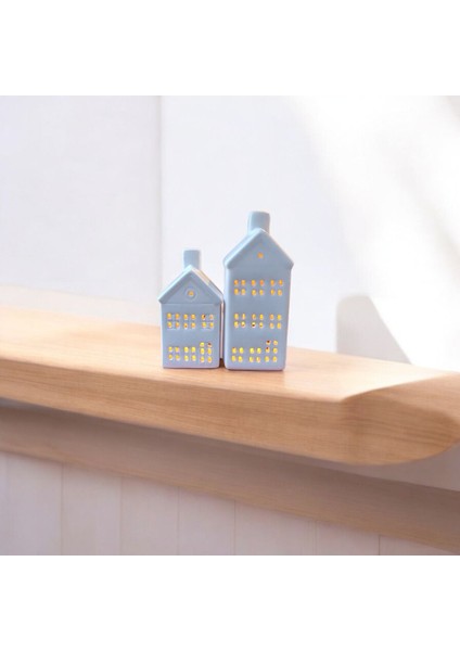 2'li Beyaz Ev Figürlü Şık Dekoratif Mumluk Takımı fiyatları