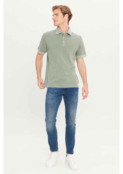 %100 Pamuk Regular Fit Normal Kesim Haki Polo Yaka Tişört modelleri