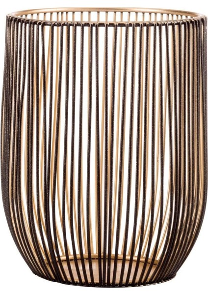 Şık Siyah Metal Waterfall Mumluk, Modern ve Zarif Dekorasyona Uygun