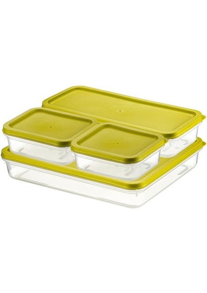 Home 4 Adet Buzdolabı ve Derin Dondurucu Saklama Kabı Seti, Fresh Box, Dolap Düzenleyici ve Buz Dolabı Organizeri, Bpa Içermeyen Pp Plastik,gıdaları Taze Tutma,mutfak Düzenleyici (Yeşil)