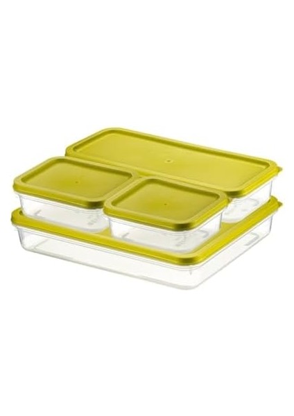 Home 4 Adet Buzdolabı ve Derin Dondurucu Saklama Kabı Seti, Fresh Box, Dolap Düzenleyici ve Buz Dolabı Organizeri, Bpa Içermeyen Pp Plastik,gıdaları Taze Tutma,mutfak Düzenleyici (Yeşil)