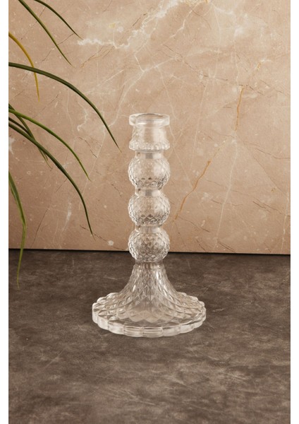 Şeffaf Cam Büyük Dekoratif Mumluk, Şamdan, Kristal Görünümlü, Şık ve Zarif Tasarım fırsatları