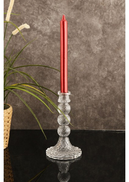 Şeffaf Cam Büyük Dekoratif Mumluk, Şamdan, Kristal Görünümlü, Şık ve Zarif Tasarım indirimleri