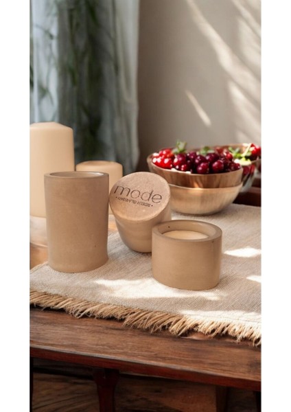 El Yapımı Beton 3'lü Silindir Tealight Mumluk Şamdan, Şık ve Modern Dekor. modelleri