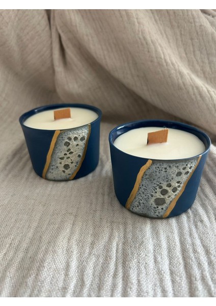 Lacivert Porselen Mumluk, Şık ve Zarif Dekorasyon Parçası