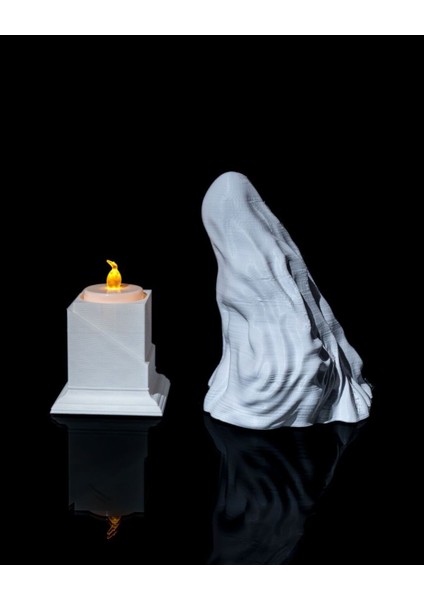 3'lü Hayalet Mumluk Seti, Cadılar Bayramı Dekoru, 16CM Beyaz Hayaletler modelleri