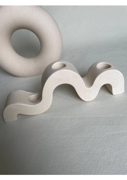 Beyaz Iskandinav Tarzlı Dekoratif Bohem Şamdanlık, Şık ve Zarif Ev Aksesuarı fiyatları