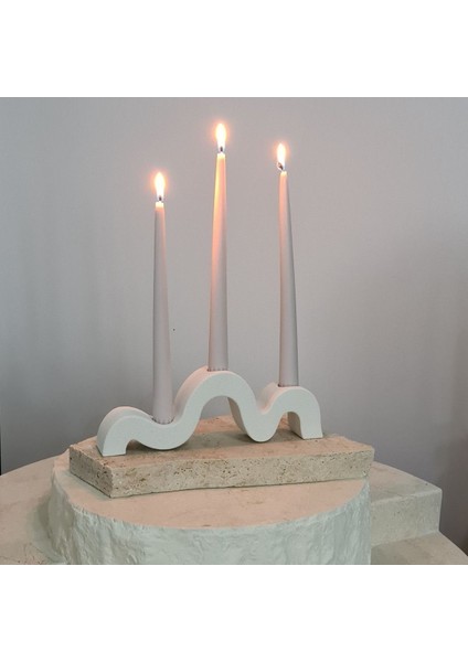 Beyaz Iskandinav Tarzlı Dekoratif Bohem Şamdanlık, Şık ve Zarif Ev Aksesuarı modelleri