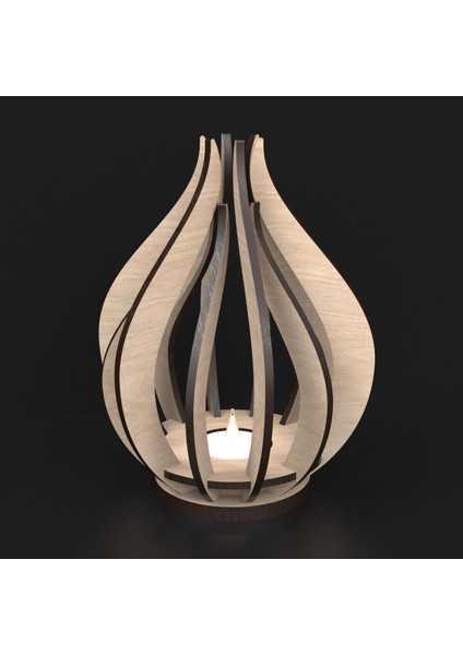 Turuncu Ahşap Dekoratif Mumluk, Şık ve Doğal Dekorasyon Unsuru fırsatları