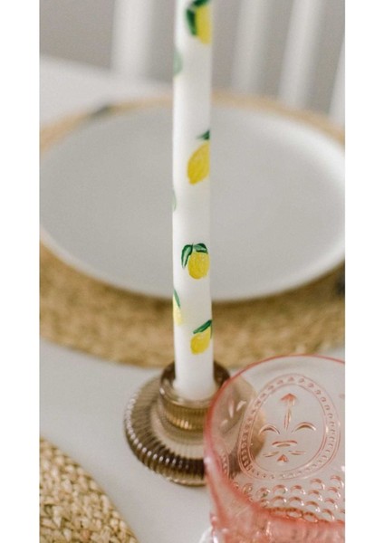 El Çizimi Limon Desenli Kokulu Mum, El Yapımı Şamdan ile Ortamınıza Ferahlık Katın modelleri