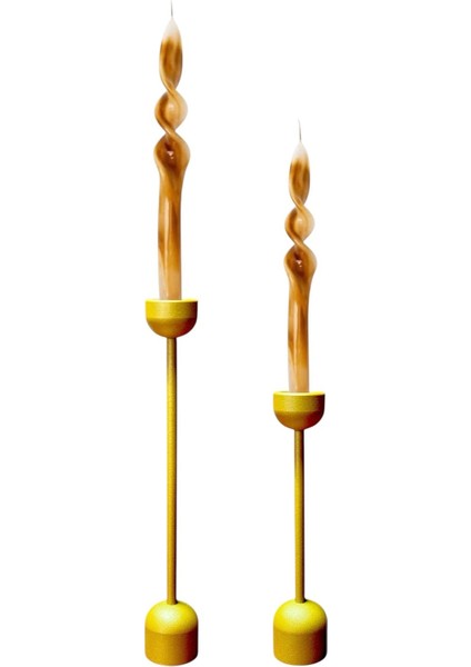 Şık 2'li Altın Kule Şamdan ve Mumluk Seti, Evinizin Dekoruna Zarif Dokunuş modelleri