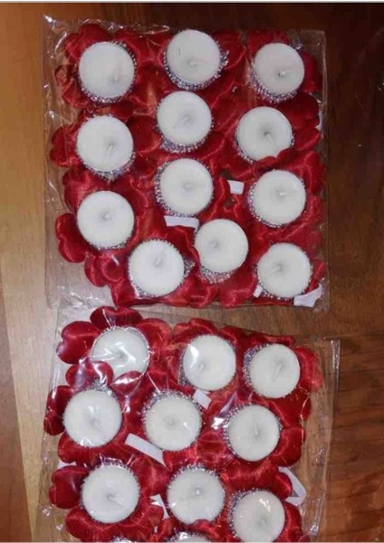 Kırmızı El Mumu Seti, 12'li, Doğal ve Şık El Yapımı Mumlar fırsatları
