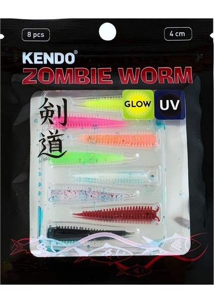 Zombie Worm Mix Color Lrf Silikonu 4cm 8 Adet Yaban Mersini Kokulu Iğnesiz