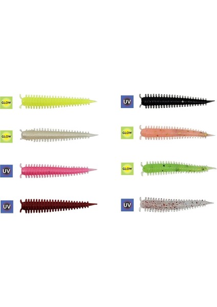 Zombie Worm Mix Color Lrf Silikonu 4cm 8 Adet Yaban Mersini Kokulu Iğnesiz fiyatları