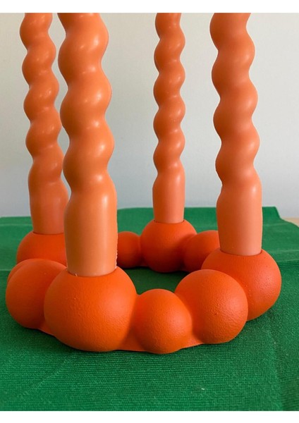 Turuncu 4'lü Beton Şamdan, Şık ve Modern Dekoratif Aksesuar fiyatları