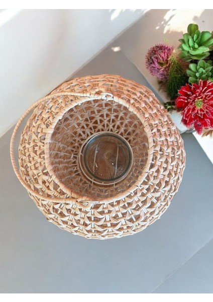 Doğal Bej Rattan Örme Fener, Şık ve Hafif Dekoratif Aydınlatma fırsatları
