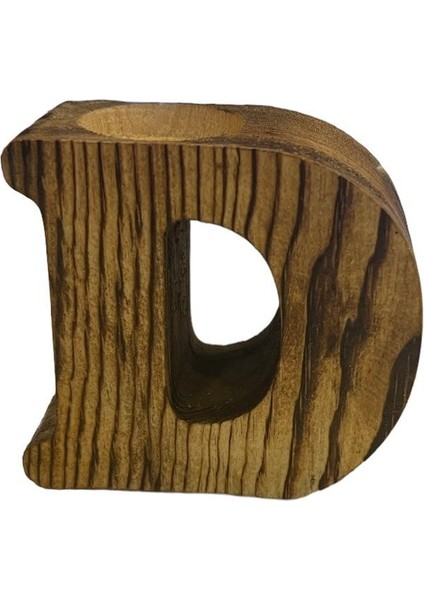 Baş Harfli Ahşap Mumluk, Zarif ve Şık Dekorasyon Parçası