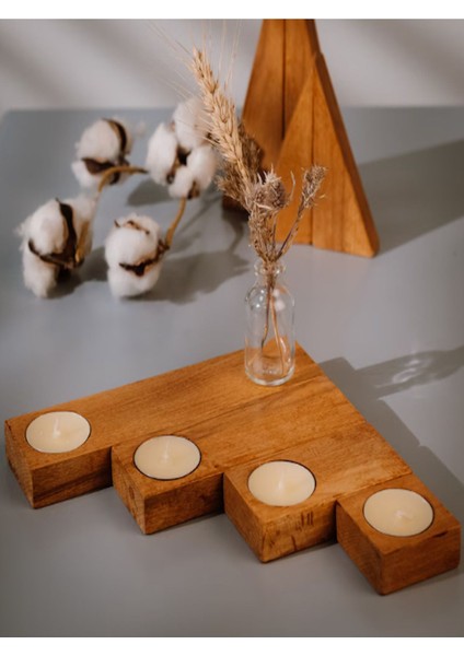 Şık Ahşap Mum Tutucu Seti, Doğal ve Sıcak Dekorasyon Için Ideal Seçim fırsatları