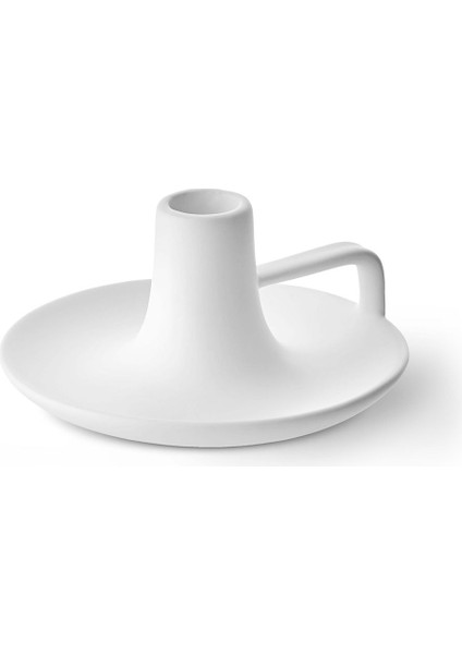 Şık Dekoratif Kulplu Mumluk, Beyaz, 17X17X7 cm modelleri