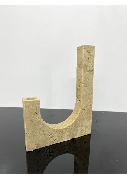 Doğal Mermer Mumluk, Traverten Şamdan, Şık ve Şık Dekorasyon Aksesuarı