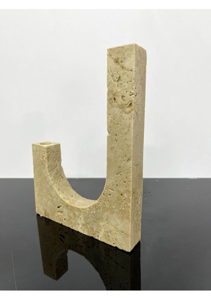 Doğal Mermer Mumluk, Traverten Şamdan, Şık ve Şık Dekorasyon Aksesuarı