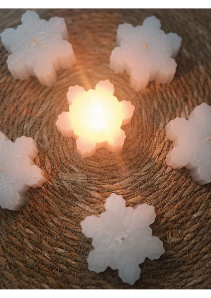 Beyaz Kar Tanesi Temalı Doğal Soya Mum, Şık ve Huzur Verici Ev Dekoru Için Ideal fiyatları