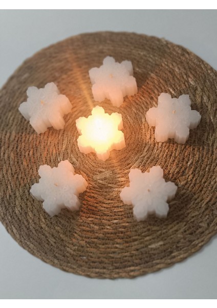 Beyaz Kar Tanesi Temalı Doğal Soya Mum, Şık ve Huzur Verici Ev Dekoru Için Ideal modelleri