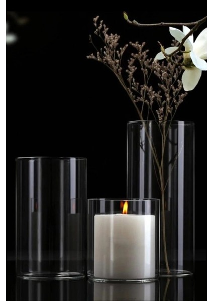 Beyaz 3'lü Dekoratif Cam Mumluk Vazo, Şık ve Zarif Ev Aksesuarı modelleri