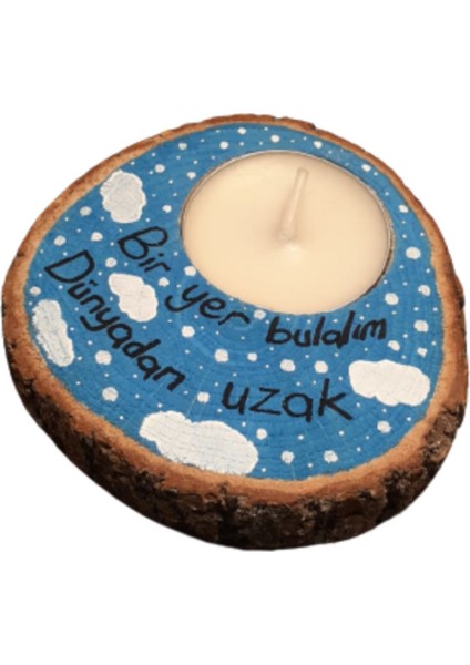 Renkli Özel Tasarım Kütük Mumluk, Şık Dekorasyon Aksesuarı fiyatları