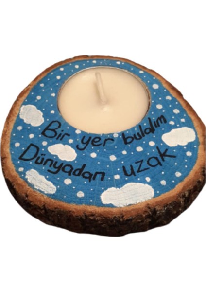 Renkli Özel Tasarım Kütük Mumluk, Şık Dekorasyon Aksesuarı fırsatları