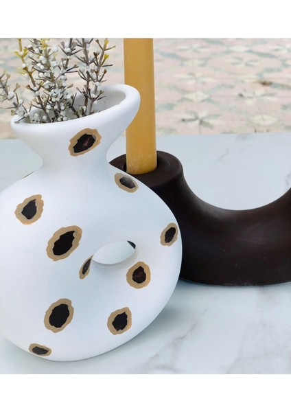 Leopar Desenli Vazo ve Mumluk Seti, Şık ve Zarif Dekorasyon Aksesuarları fiyatları