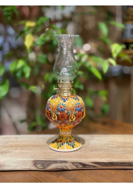 Renkli Çinili Seramik Gaz Lambası, Ayaklı ve Şık Tasarım fırsatları