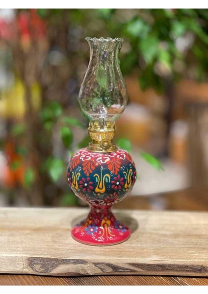 Renkli Çinili Seramik Gaz Lambası, Ayaklı ve Şık Tasarım indirimleri