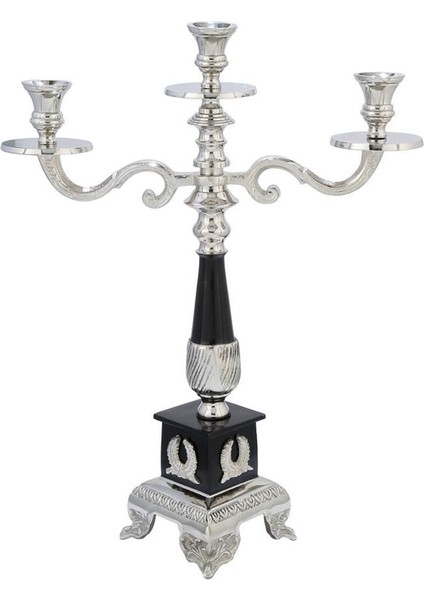 Renkli 3'lü Şamdan Seti, 53 Cm, Şık ve Zarif Dekoratif Aksesuar.