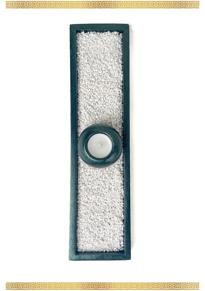 Şık Beton Mumluk Seti, Yeşil Renkli, Tabaklı Dekorasyon Aksesuarı fırsatları