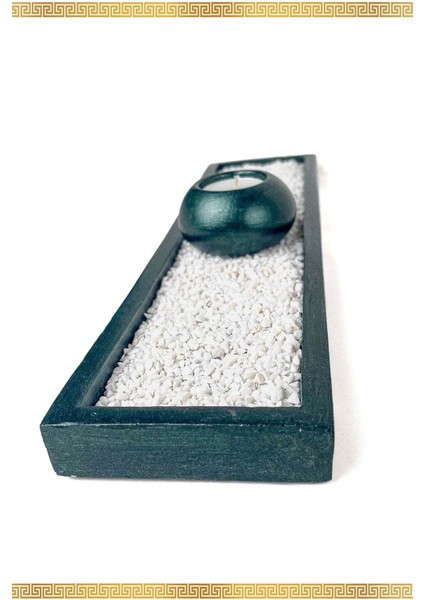 Şık Beton Mumluk Seti, Yeşil Renkli, Tabaklı Dekorasyon Aksesuarı indirimleri