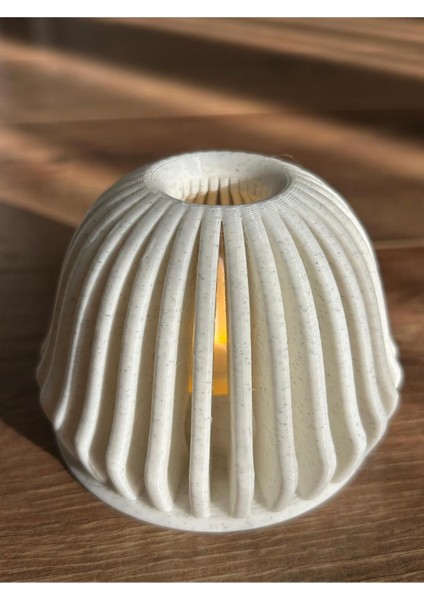 Işıklı LED Mumluk, Şık ve Zarif Dekorasyon Aksesuarı, Granit Beyaz fiyatları