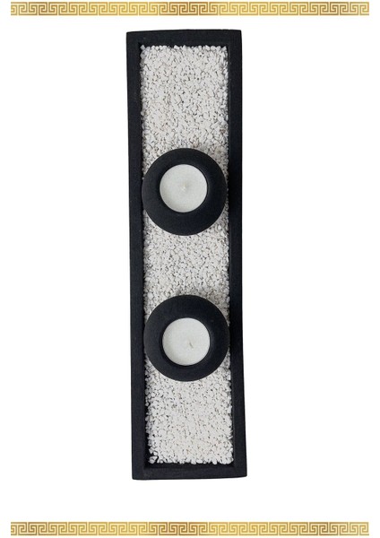 2'li Tealight Mumluk Seti, Taşlı Sunum, Şık ve Zarif Gece Dekorasyonu fırsatları