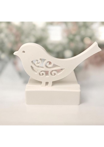 Beyaz Dekoratif Kuş Tealight Mumluk, Şık ve Zarif Ev Aksesuarı