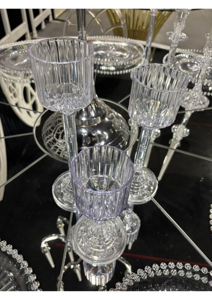 3'lü Kristal Ayaklı Şeffaf Mumluk Takımı, Şıklık ve Zarafet Için Ideal Seçim modelleri