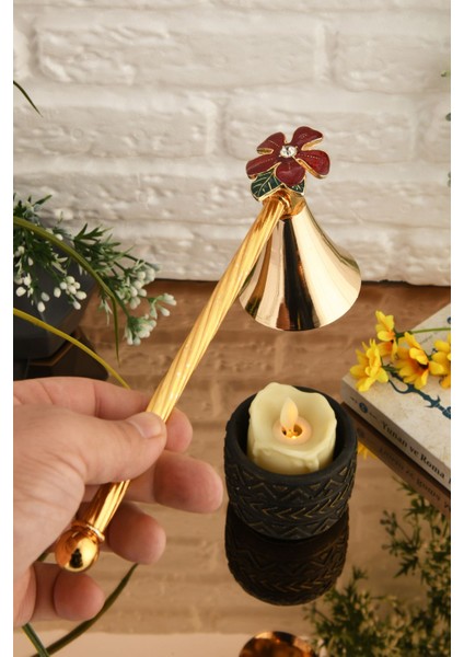 Taşlı Çiçek Figürlü Metal Mum Söndürücü, Şık ve Zarif Tasarım modelleri