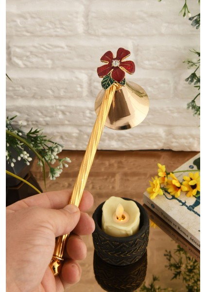 Taşlı Çiçek Figürlü Metal Mum Söndürücü, Şık ve Zarif Tasarım fırsatları