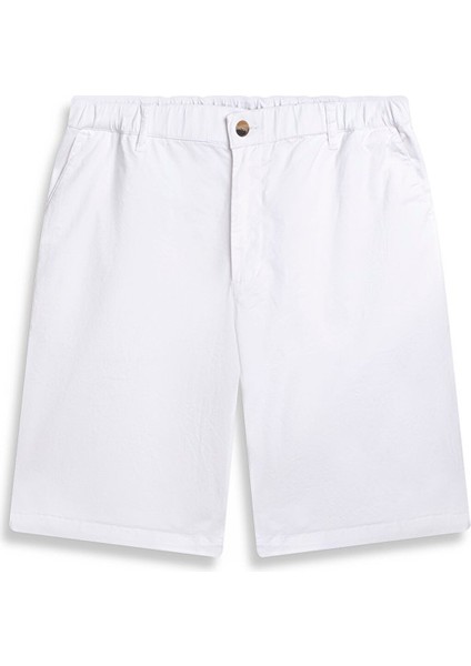 Basıc Midi Regular Gabardin Beyaz Şort