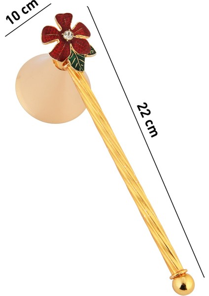 Taşlı Çiçek Figürlü Metal Mum Söndürücü, Şık ve Zarif Tasarım