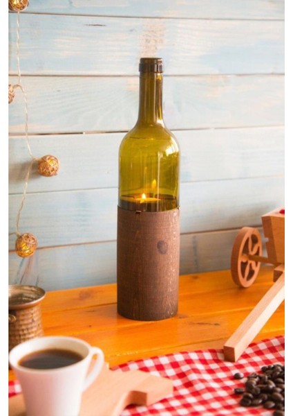 Büyük Şişe Mumluk, Beyaz, Şık ve Modern Dekoratif Aksesuar