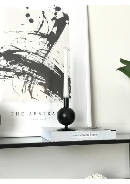 Şık Siyah Metal Top Şamdan, Dekoratif Mumluk ve Obje, Modern Ev Dekoru fiyatları