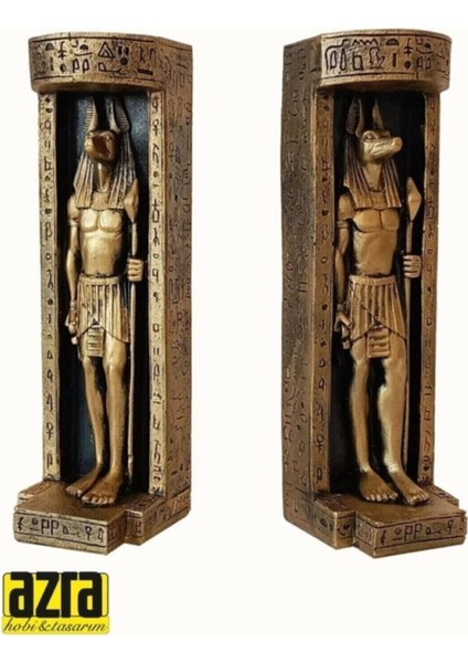 Antik Mısır Anubis Ikili Dekoratif Şık Mumluk Seti fiyatları