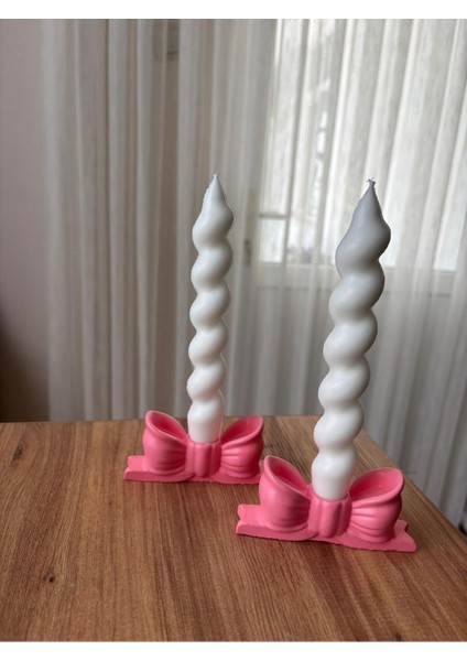 Pembe Fiyonksiyon ve Burgu Şamdanlar, Soya Wax, Amber Kokulu, 2'li Set fiyatları